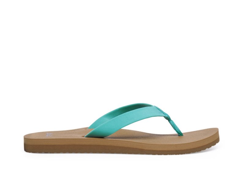 Sanuk Womens Ashland ST Vegan Turquoise Flip Flops | GZANWD428